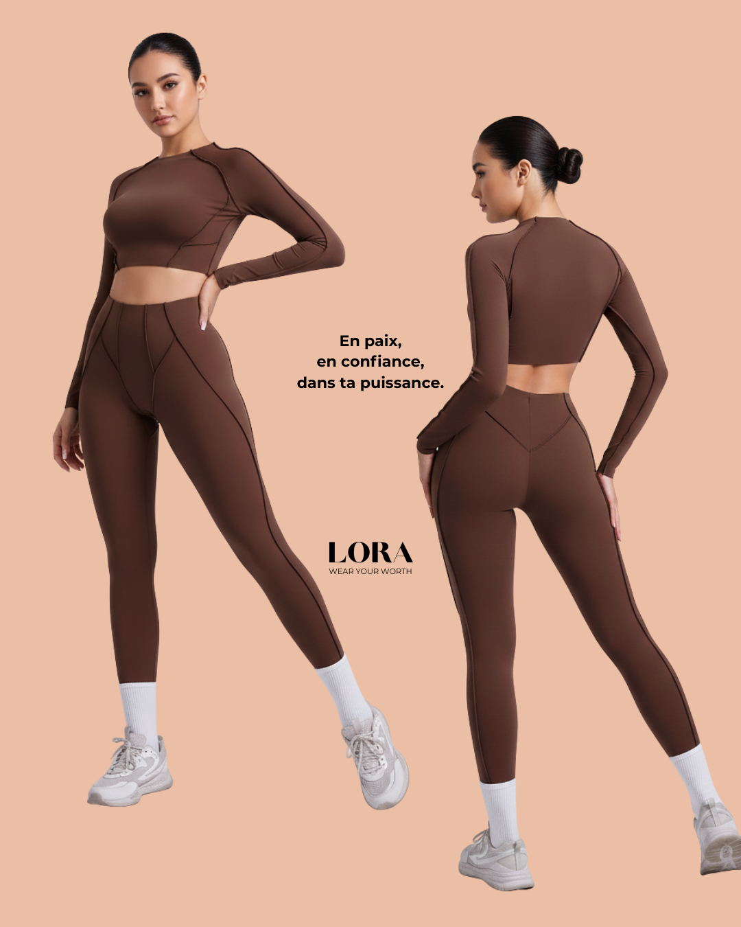 Ensemble Lora : top à manches longues et legging sculptant