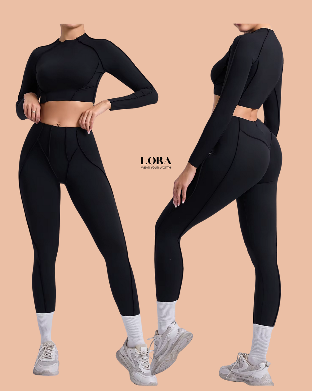 Ensemble Lora : top à manches longues et legging sculptant