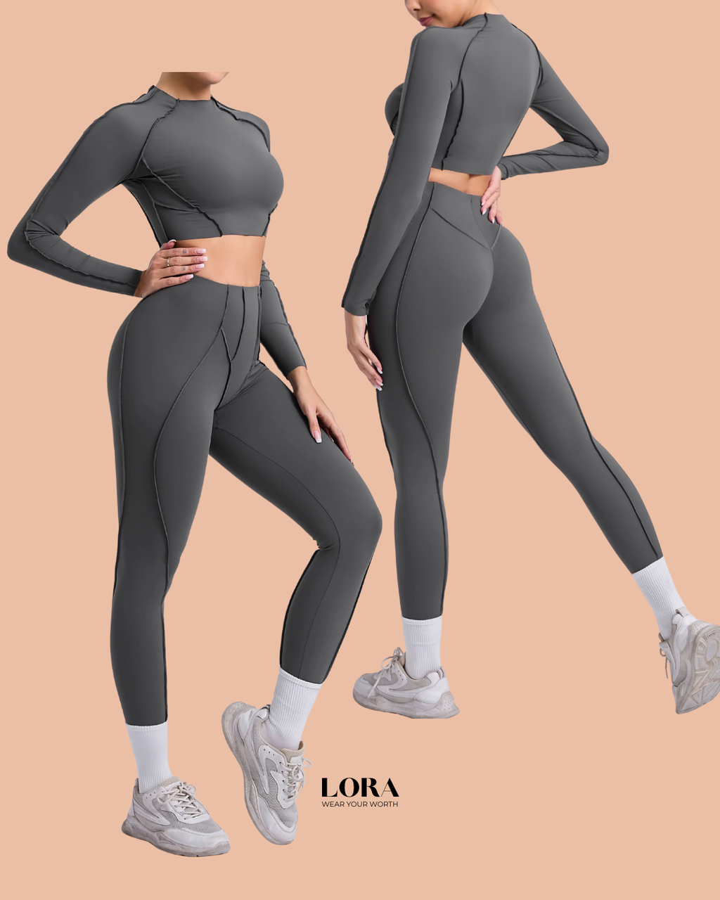 Ensemble Lora : top à manches longues et legging sculptant
