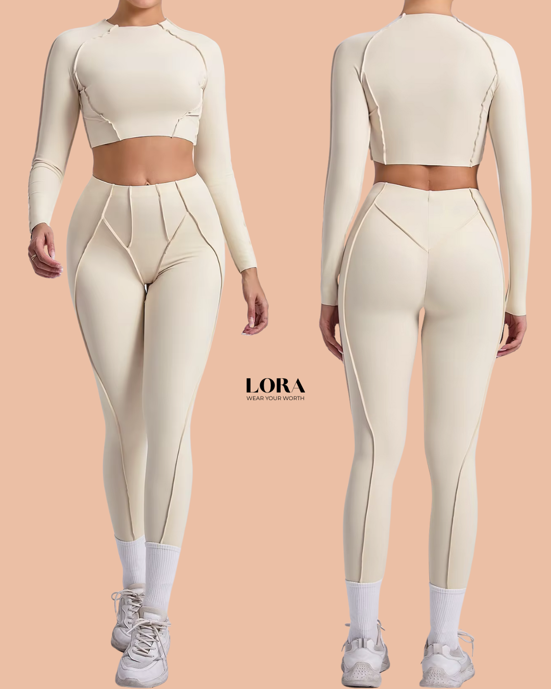 Ensemble Lora : top à manches longues et legging sculptant