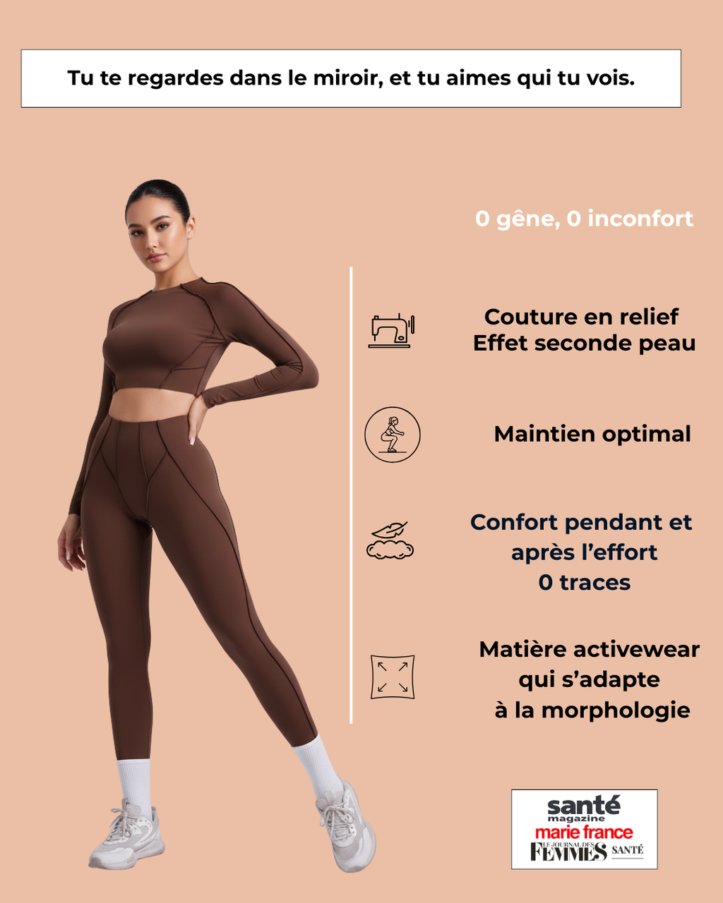 Ensemble Lora : top à manches longues et legging sculptant
