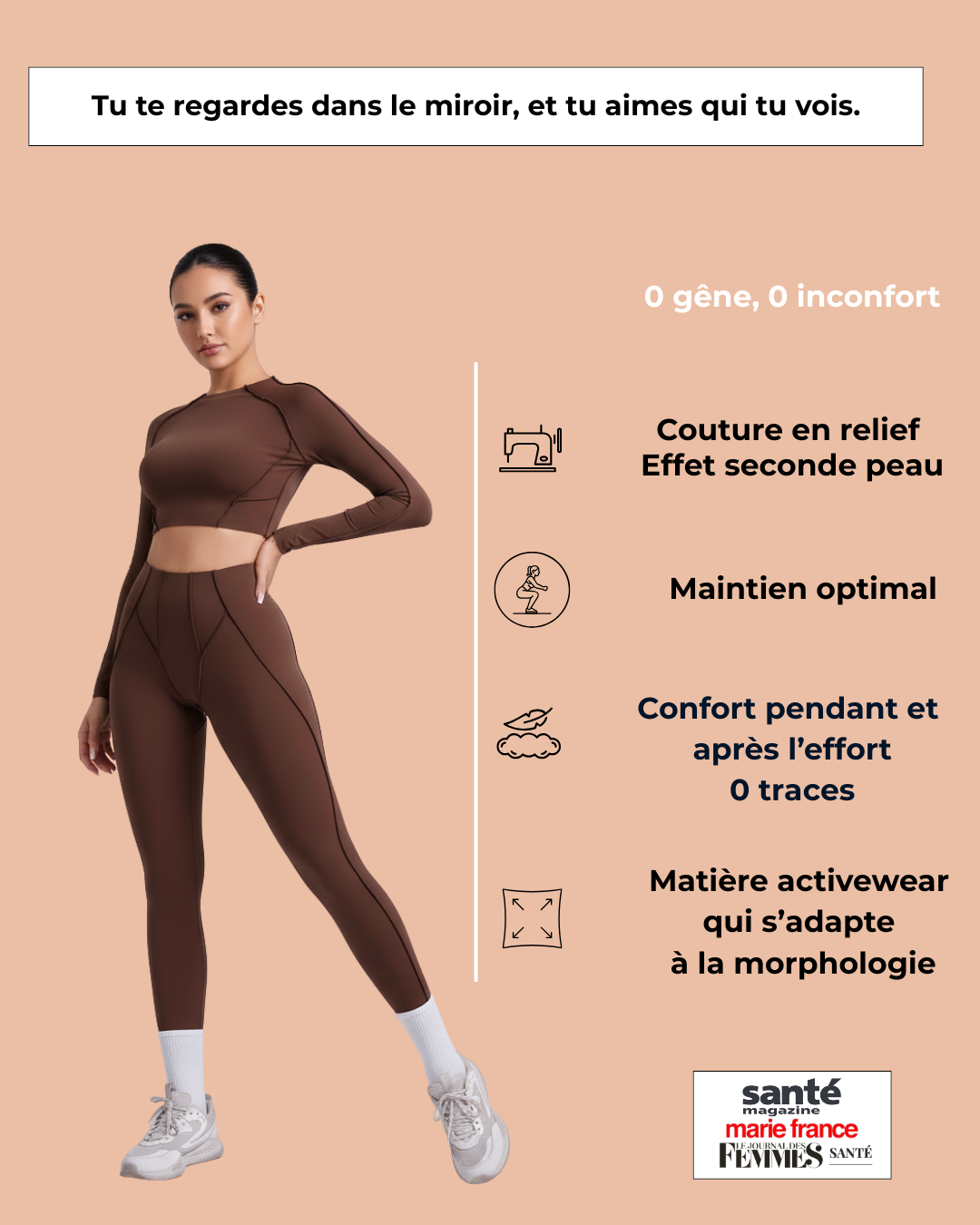 Ensemble Lora : top à manches longues et legging sculptant