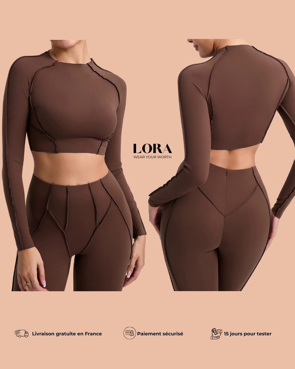 Ensemble Lora : top à manches longues et legging sculptant