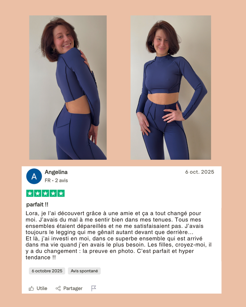 Ensemble Lora : top à manches longues et legging sculptant